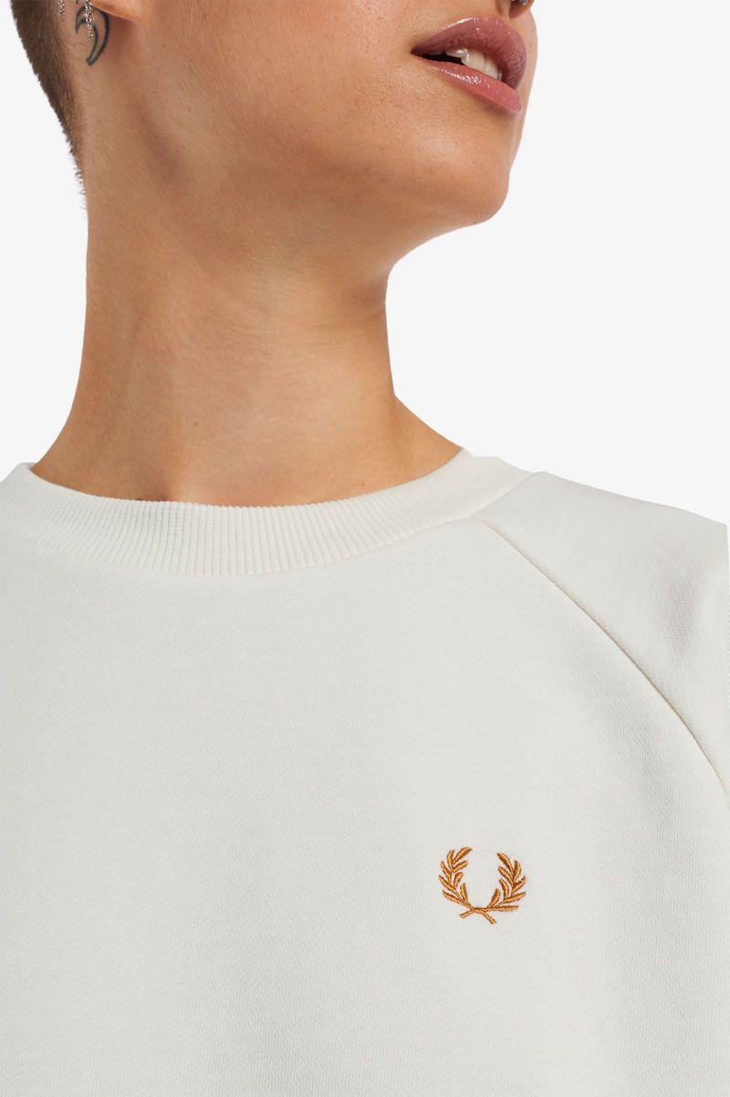 White Fred Perry Knitted Trim Women's Sweatshirts | PH 2005MQZA